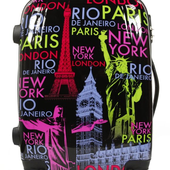 Set of 4 - World Traveler Suitcase with Spinner Wheels London, Paris, New York,… - Picture 3 of 11